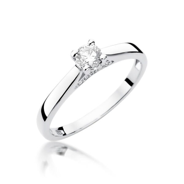 Pierścionek Diament 0,25ct białe złoto 375