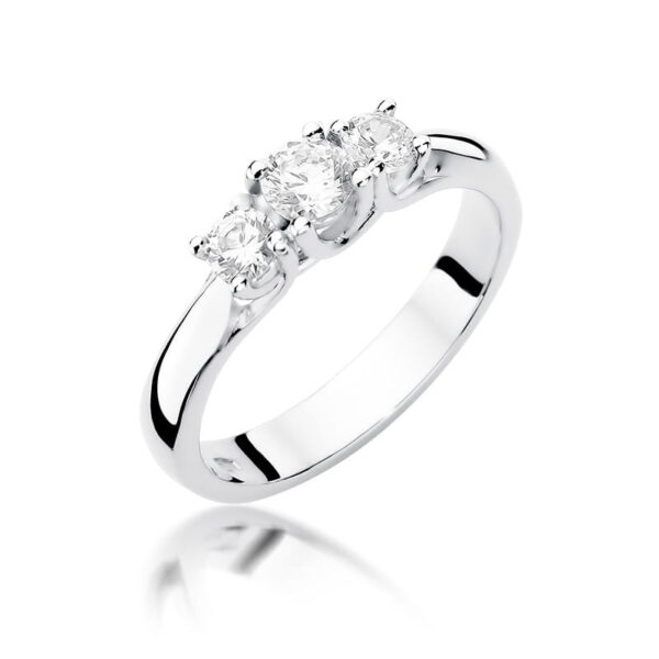 Pierścionek Diament 0,25ct białe złoto 375