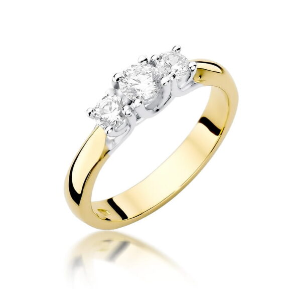 Pierścionek Diament 0,25ct żółte złoto
