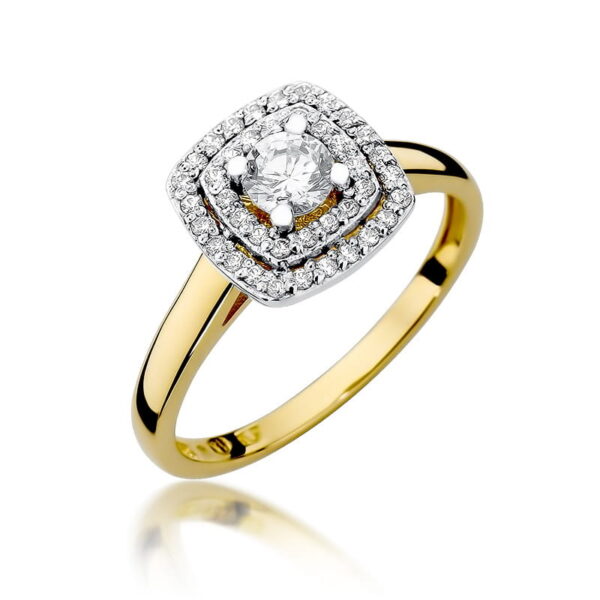 Pierścionek Diament 0,30ct żółte złoto 375