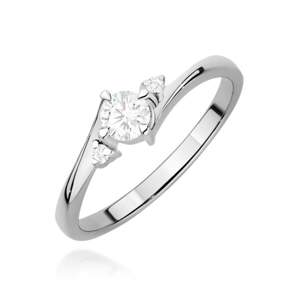 Pierścionek Diament 0,25ct białe złoto 375