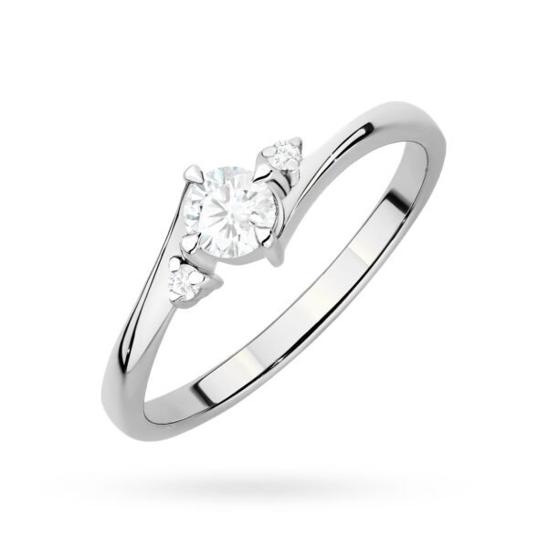 Pierścionek Diament Laboratoryjny 0,25ct białe złoto 375