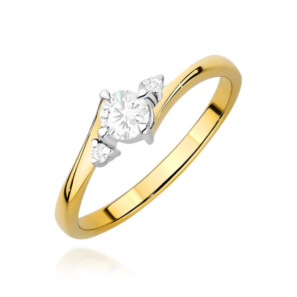 Pierścionek Diament 0,25ct żółte złoto