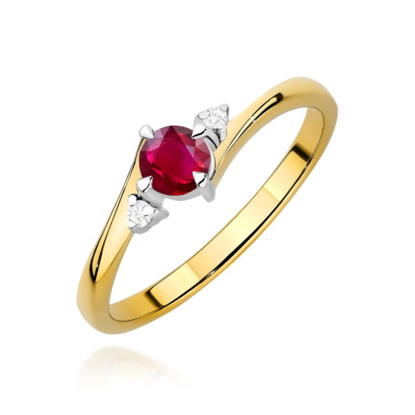 Pierścionek Rubin 0,30ct żółte złoto