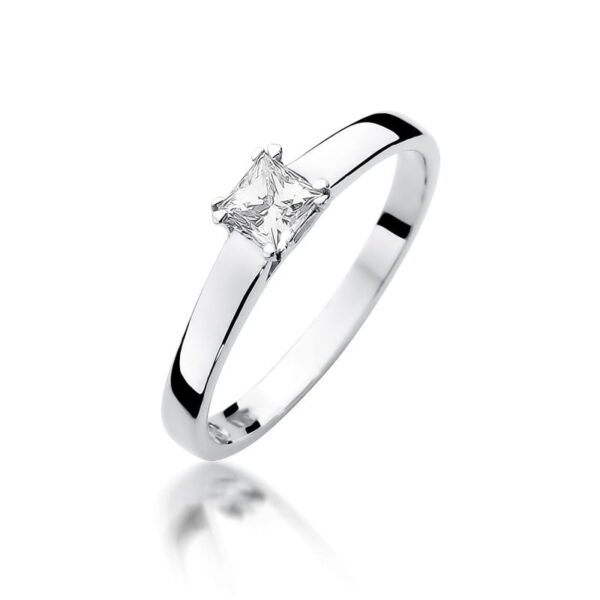 Pierścionek Diament 0,30ct białe złoto 375