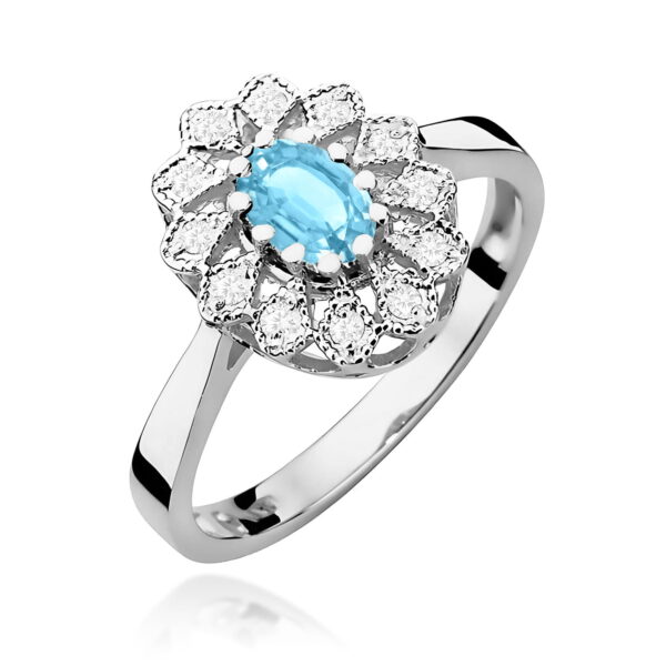 Pierścionek Topaz Swiss 0,50ct białe złoto 375