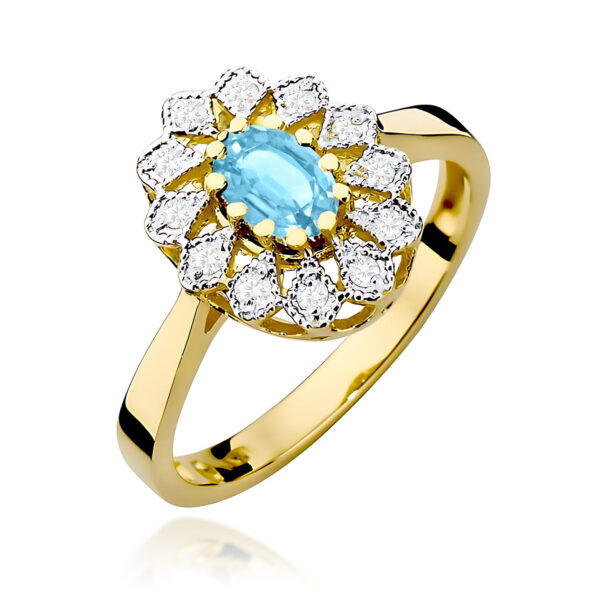 Pierścionek Topaz Swiss 0,50ct żółte złoto