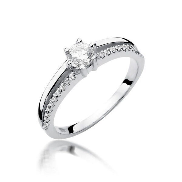 Pierścionek Diament 0,30ct białe złoto 375