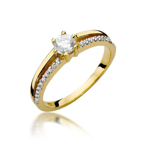 Pierścionek Diament 0,30ct żółte złoto 375