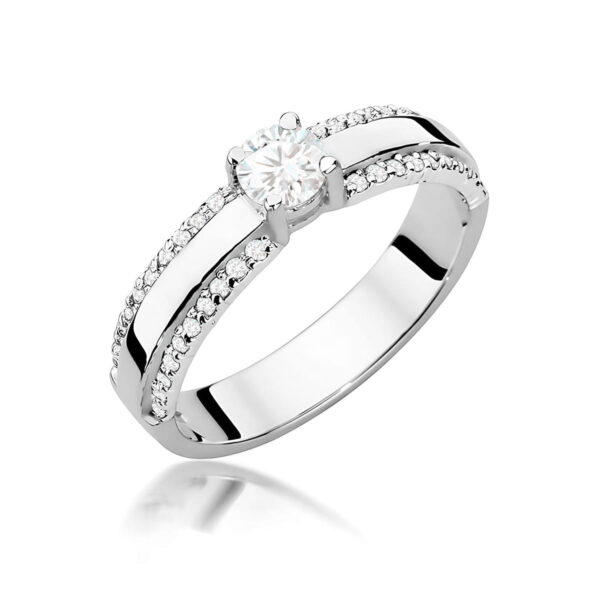 Pierścionek Diament 0,25ct białe złoto 375