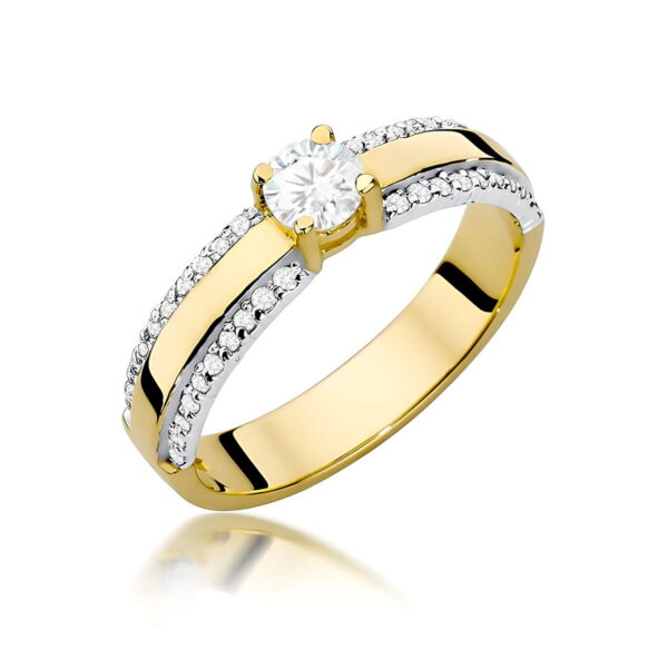 Pierścionek Diament 0,25ct żółte złoto