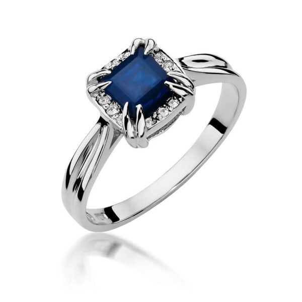 Pierścionek Szafir 0,70ct białe złoto