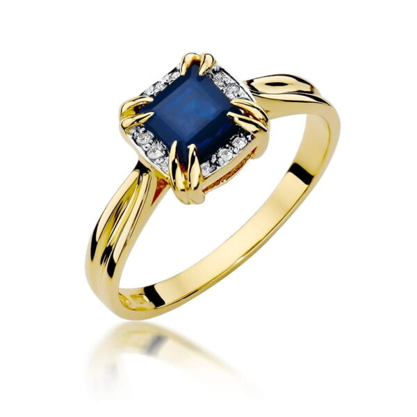 Pierścionek Szafir 0,70ct żółte złoto