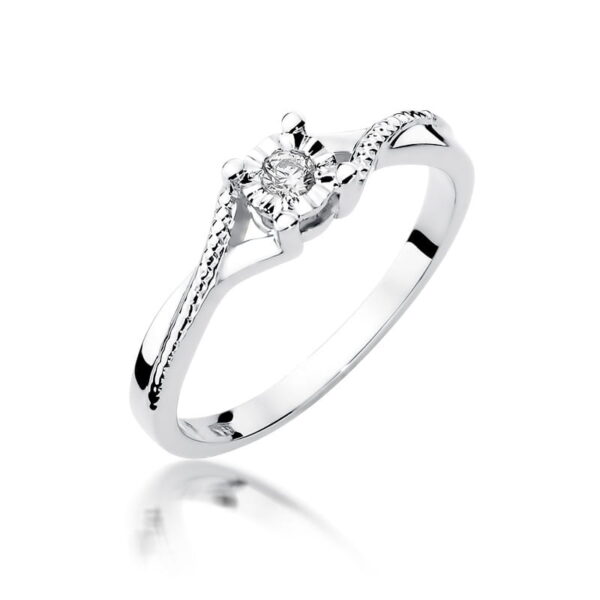 Pierścionek Diament 0,08ct białe złoto