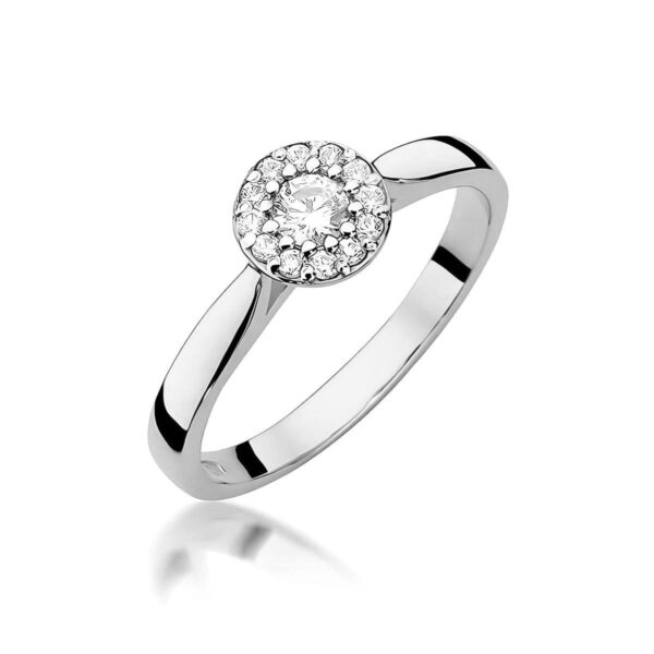 Pierścionek Diament Laboratoryjny 0,15ct białe złoto