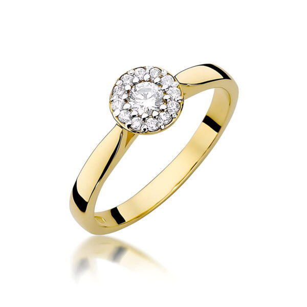 Pierścionek Diament Laboratoryjny 0,15ct żółte złoto