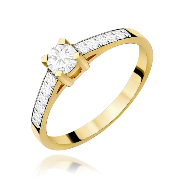 Pierścionek Diament 0,30ct żółte złoto 375