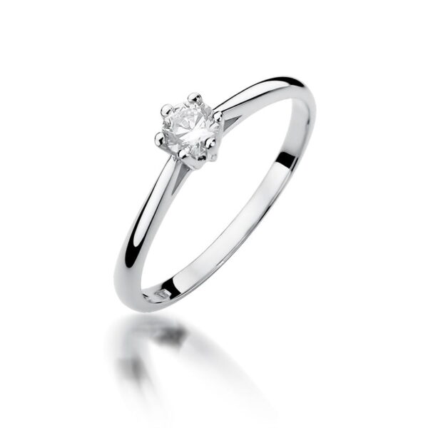 Pierścionek Diament 0,15ct białe złoto