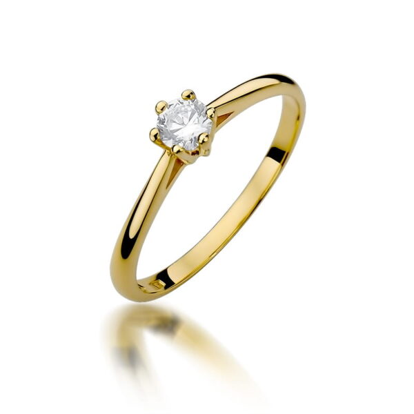 Pierścionek Diament 0,15ct Żółte złoto 375