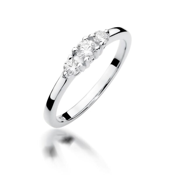 Pierścionek Diament 0,15ct białe złoto 375