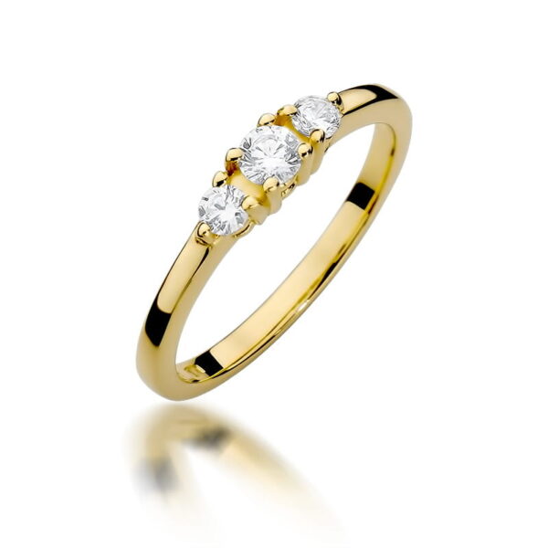 Pierścionek Diament 0,15ct żółte złoto