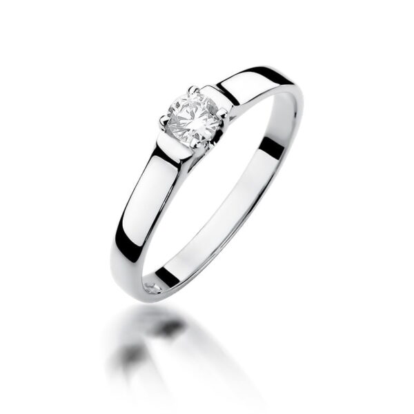 Pierścionek Diament 0,18ct białe złoto