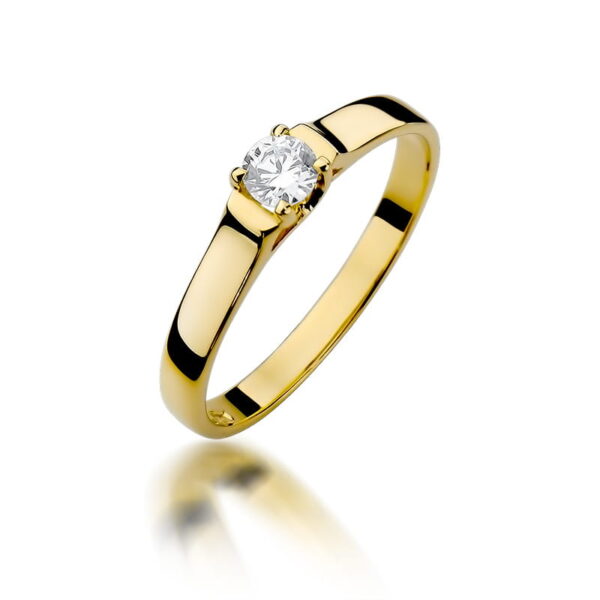Pierścionek Diament 0,18ct żółte złoto