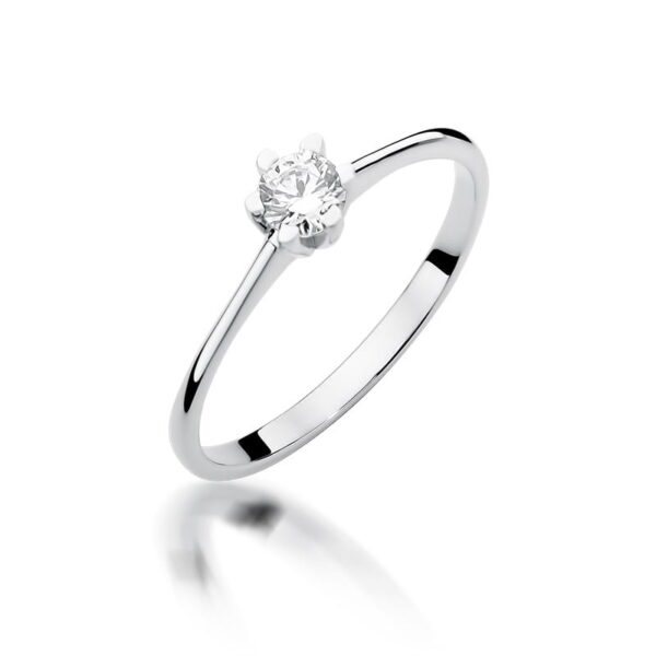 Pierścionek Diament 0,23ct białe złoto 375