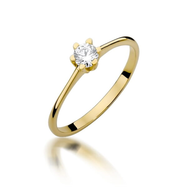 Pierścionek Diament 0,23ct żółte złoto 375