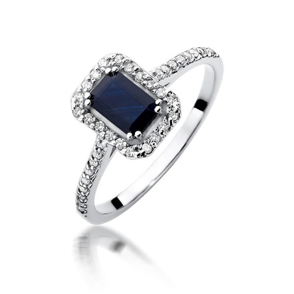Pierścionek Szafir 0,60ct białe złoto