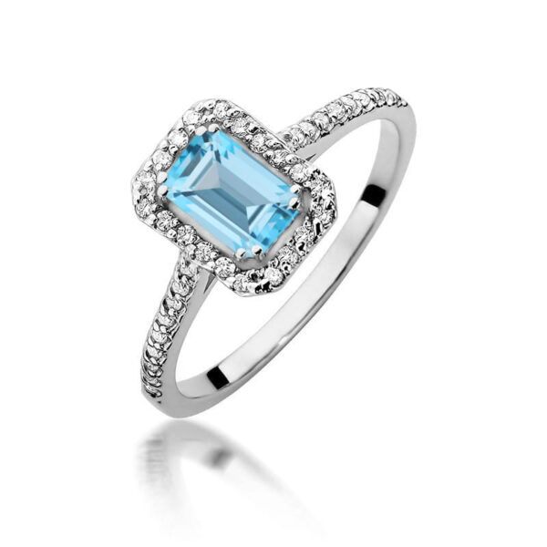 Pierścionek Topaz Swiss 0,65ct białe złoto