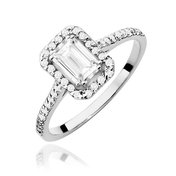 Pierścionek Diament Laboratoryjny 0,60ct białe złoto 375
