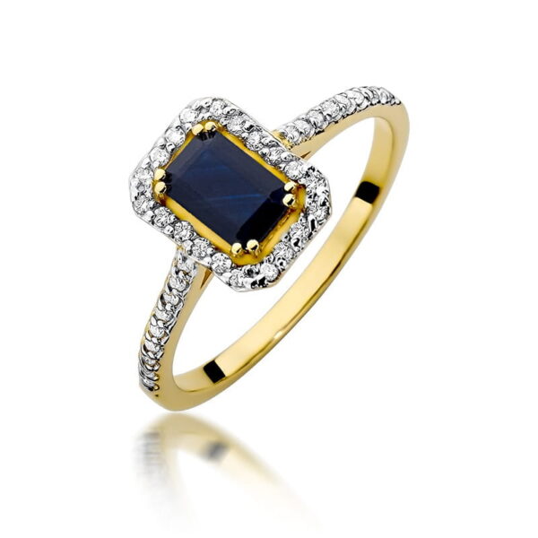 Pierścionek Szafir 0,60ct żółte złoto