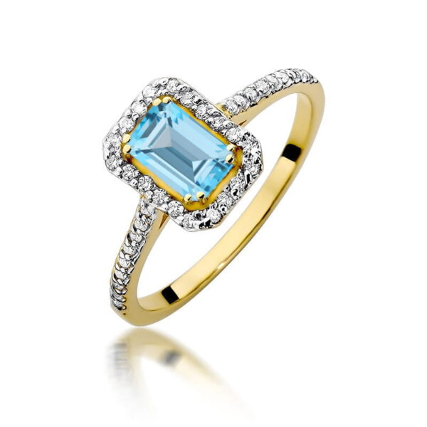 Pierścionek Topaz Swiss 0,65ct żółte złoto 375