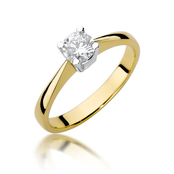 Pierścionek Diament 0,50ct żółte złoto