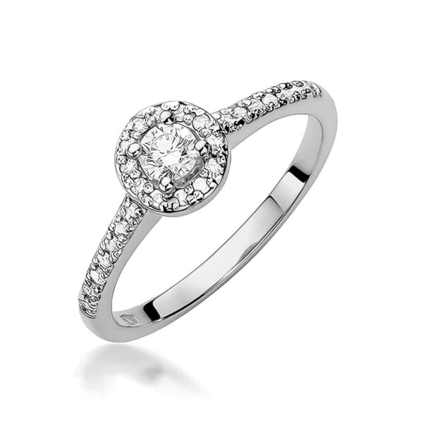 Pierścionek Diament Laboratoryjny 0,15ct białe złoto 375