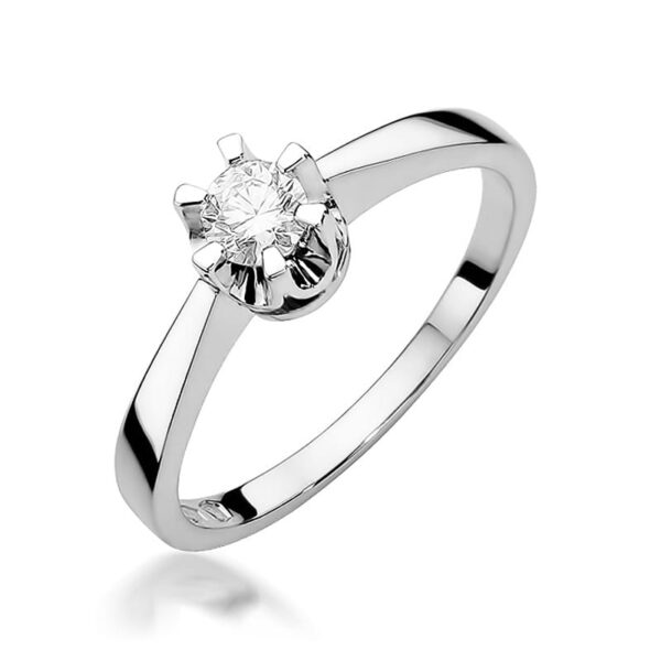 Pierścionek Diament 0,25ct białe złoto 375