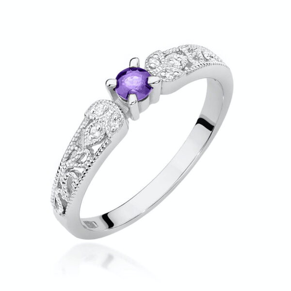 Pierścionek Tanzanit 0,15ct białe złoto