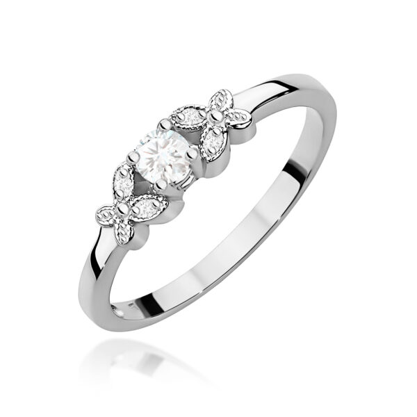 Pierścionek Diament 0,10ct białe złoto
