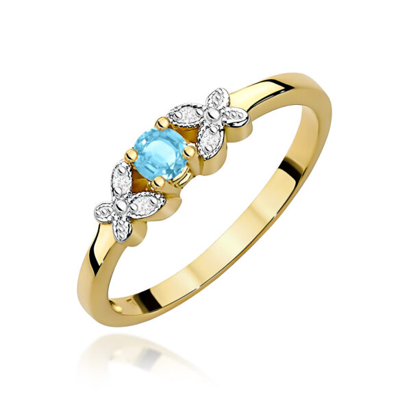 Pierścionek Topaz Swiss 0,15ct żółte złoto