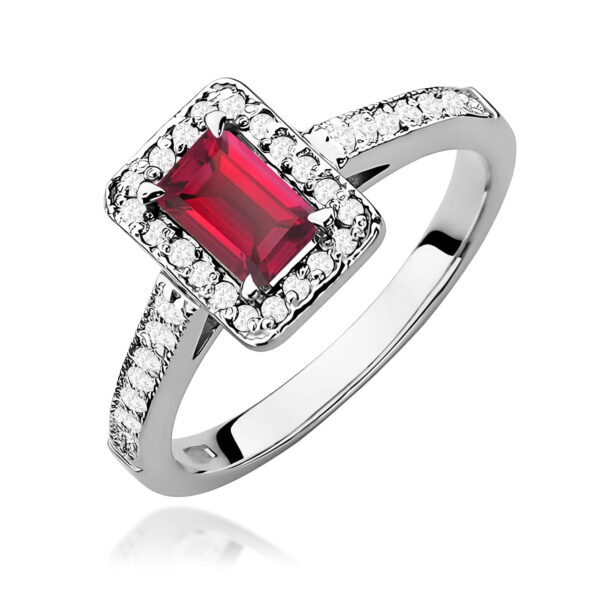 Pierścionek Rubin 0,80ct białe złoto