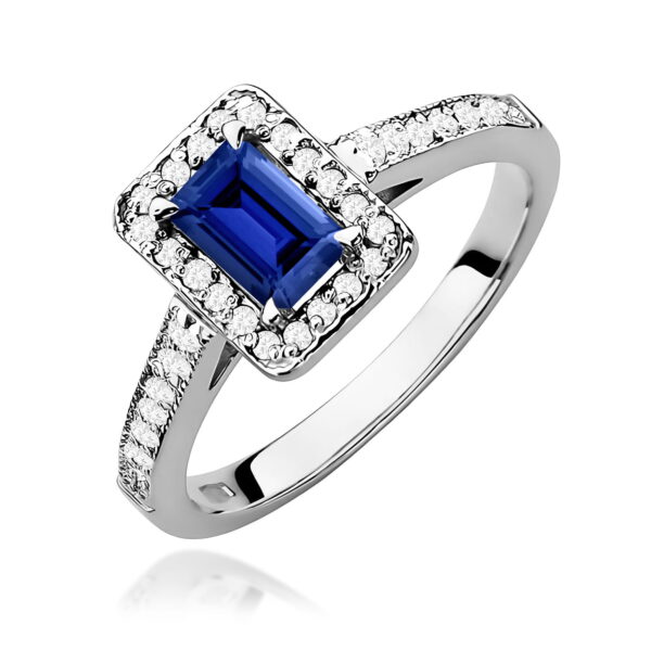 Pierścionek Szafir 0,60ct białe złoto