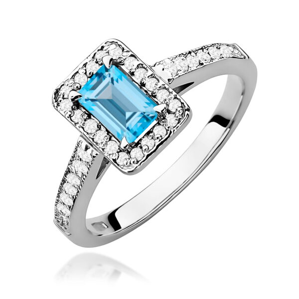 Pierścionek Topaz Swiss 0,65ct białe złoto 375
