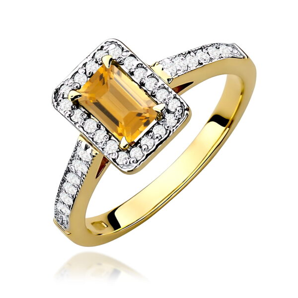 Pierścionek Cytryn 0,60ct żółte złoto
