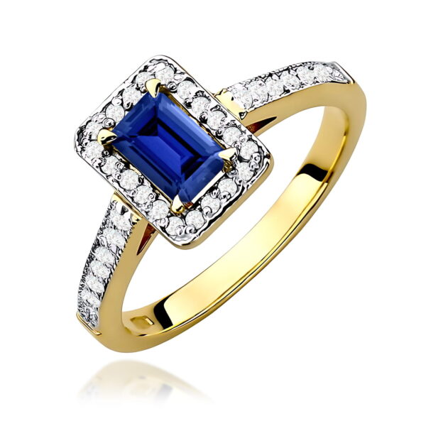 Pierścionek Szafir 0,60ct żółte złoto