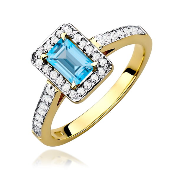 Pierścionek Topaz Swiss 0,65ct żółte złoto 375