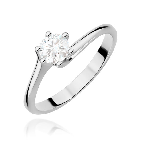 Pierścionek Diament 0,50ct białe złoto 375