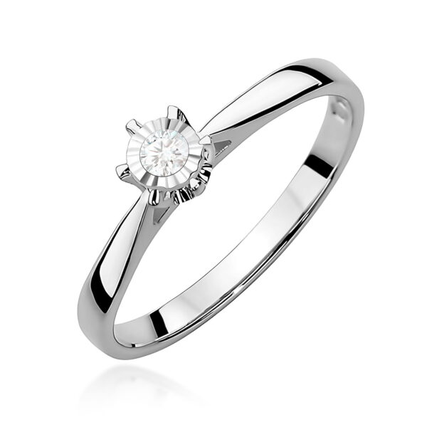 Pierścionek Diament 0,05ct białe złoto