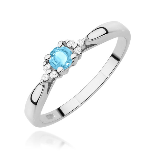 Pierścionek Topaz Swiss 0,15ct białe złoto