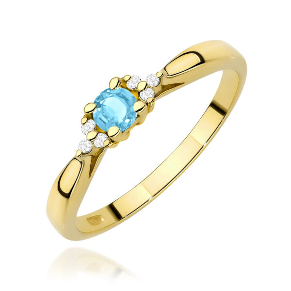 Pierścionek Topaz Swiss 0,15ct żółte złoto 375